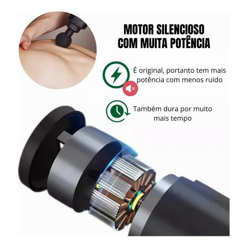 Pistola Massageadora Elétrica 4 em 1  - Recuperação Instantânea, Força e Precisão em Suas Mãos!